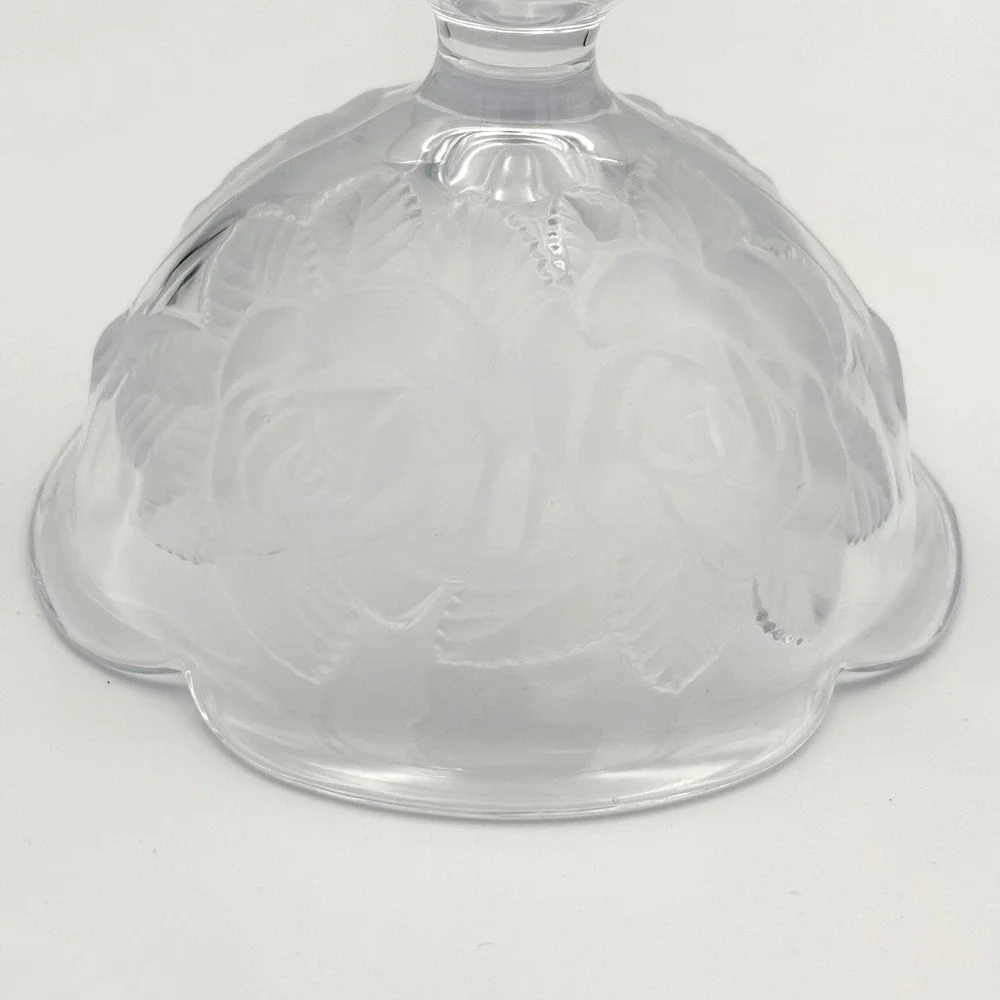 Vintage Mikasa Winter Rose Frosted‎ Crystal Pedestal Bowls, Set of 3